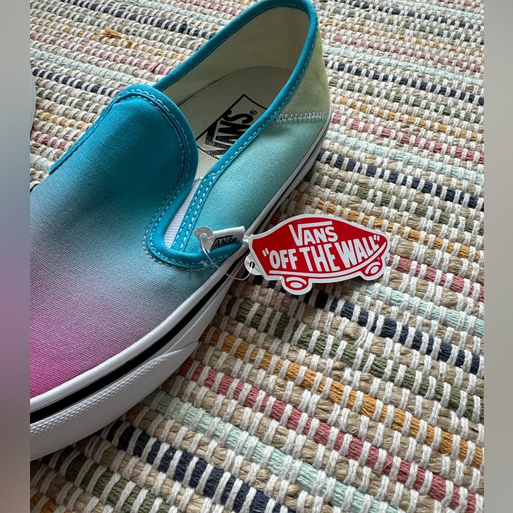 Vans Blue and Pink Gradient Slip-On Sneakers - Picture 7 of 8